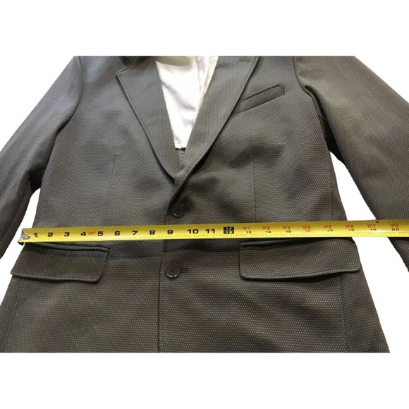 Haight And Ashbury Studio Canada Hopsack Blazer Size 38 Stretch Knit Cotton Dot - Picture 12 of 15